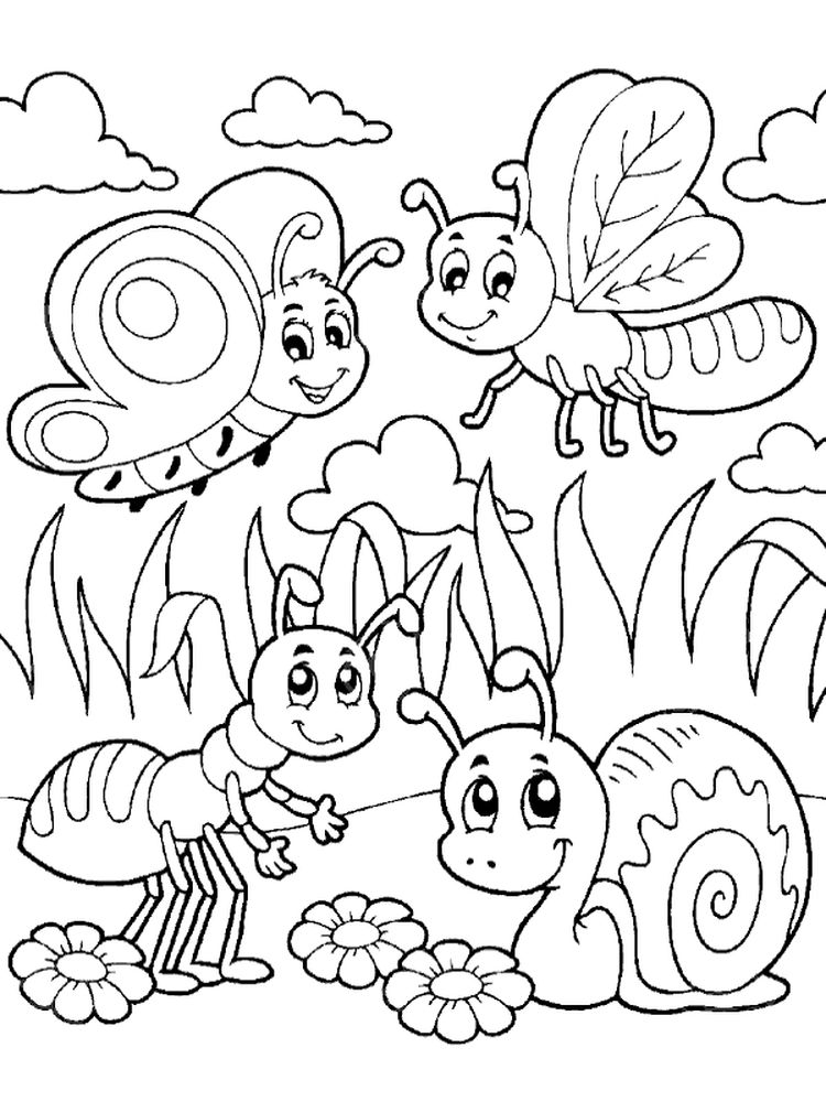 bugs and insects coloring page