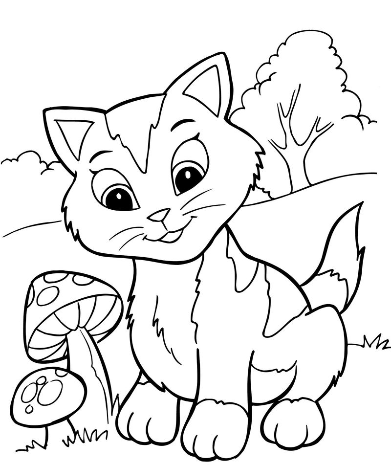 cute kitten coloring pages free printable