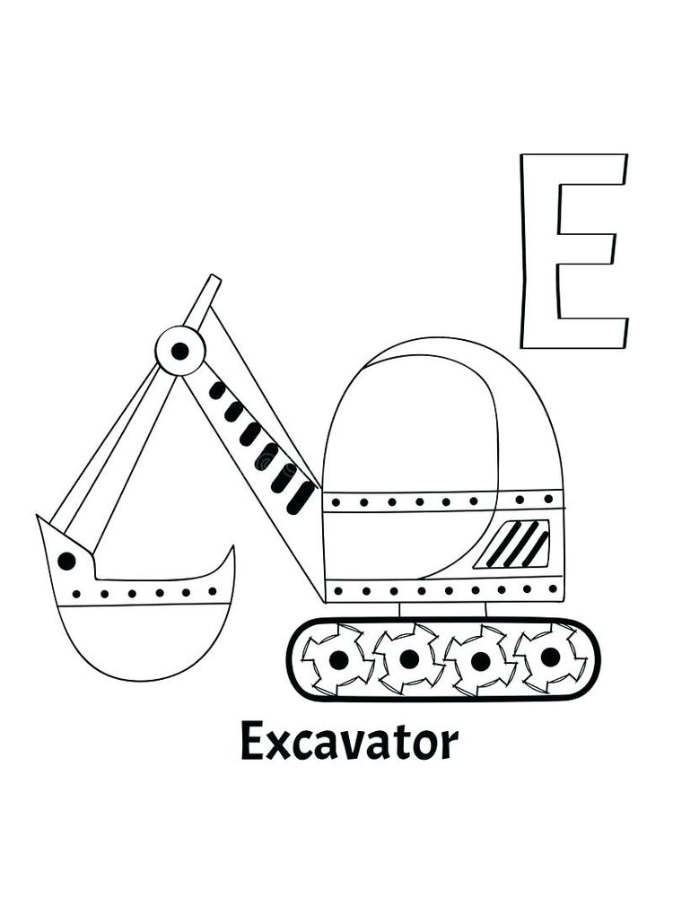 excavator coloring page print pdf