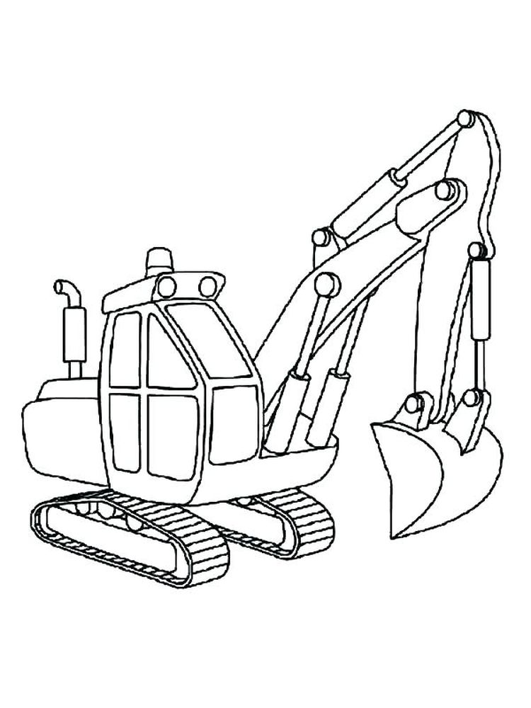 excavator coloring page to print pdf