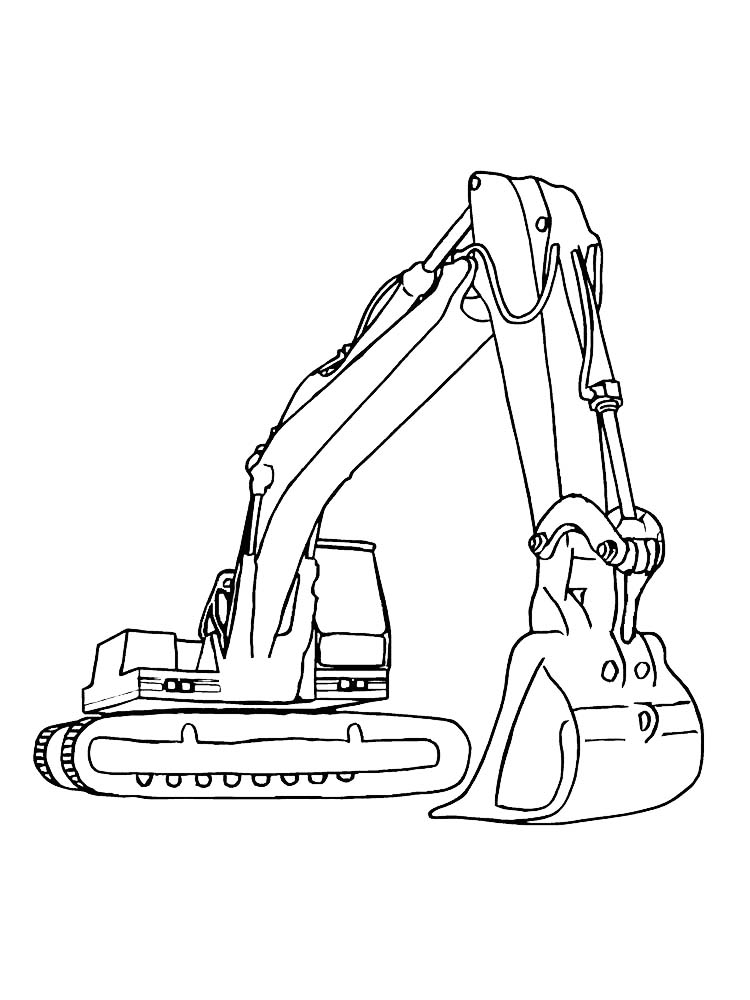 excavator coloring page to printable pdf