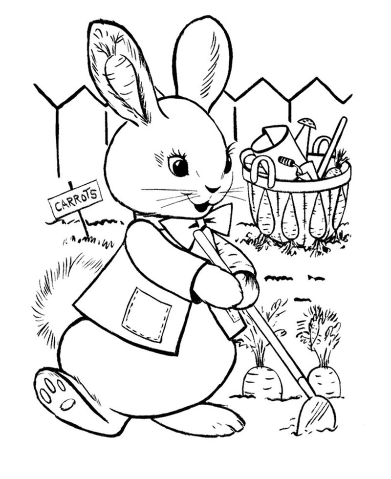 fox and a rabbit coloring pages