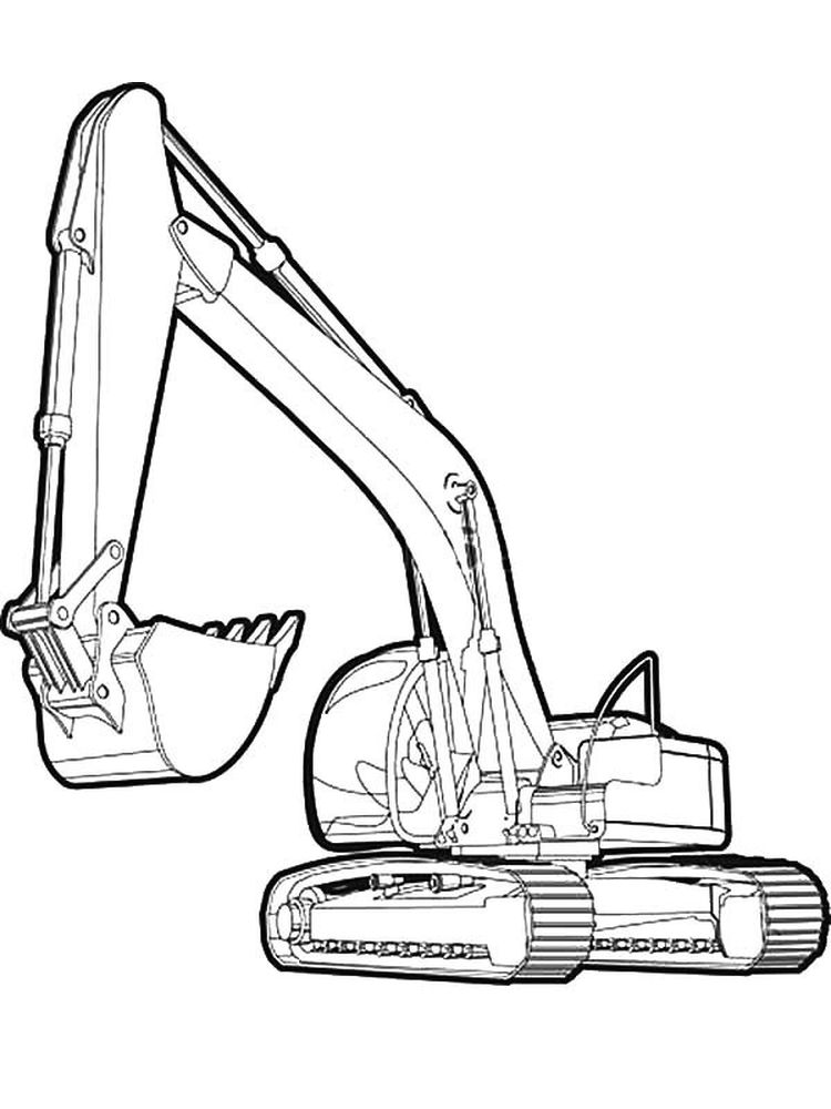 free excavator coloring pages print