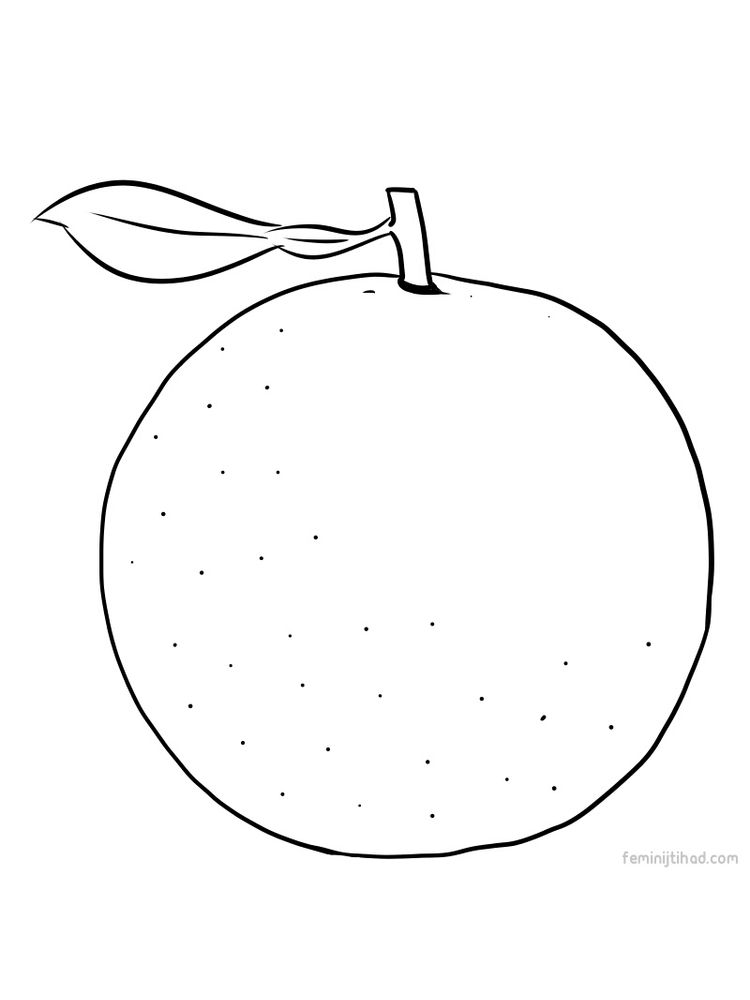 free orange coloring page print