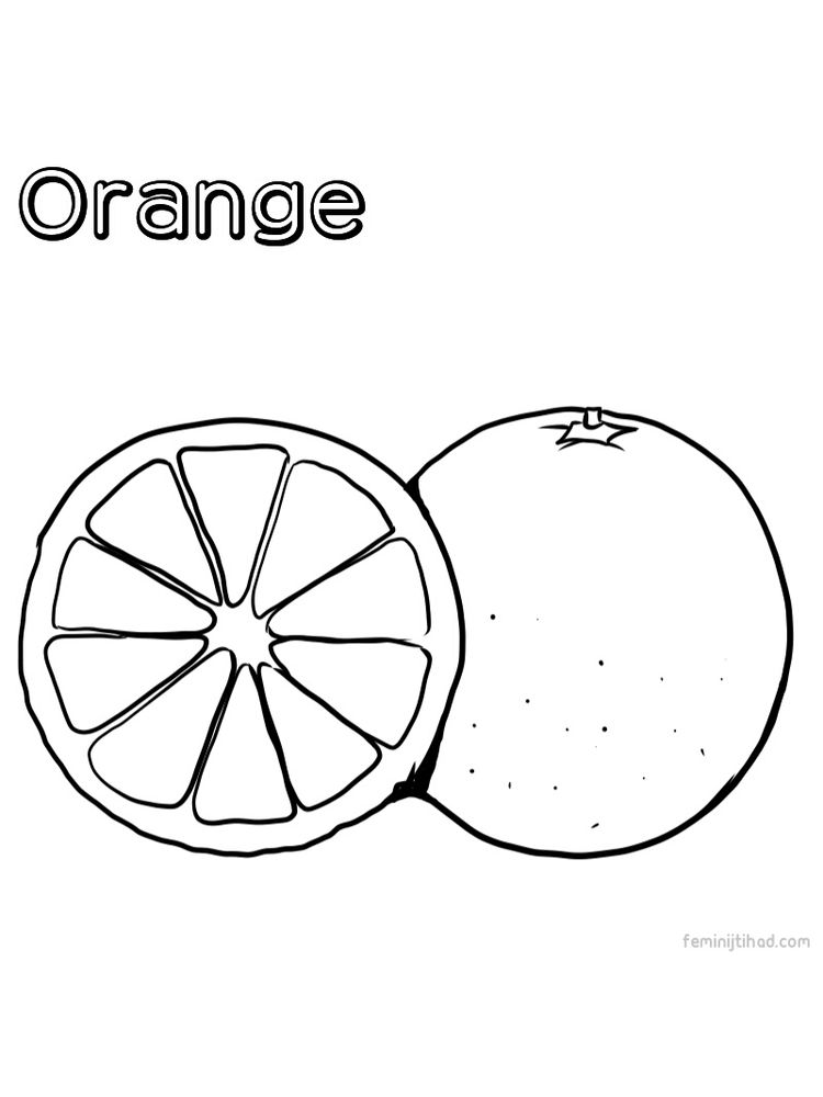 free orange coloring picture print