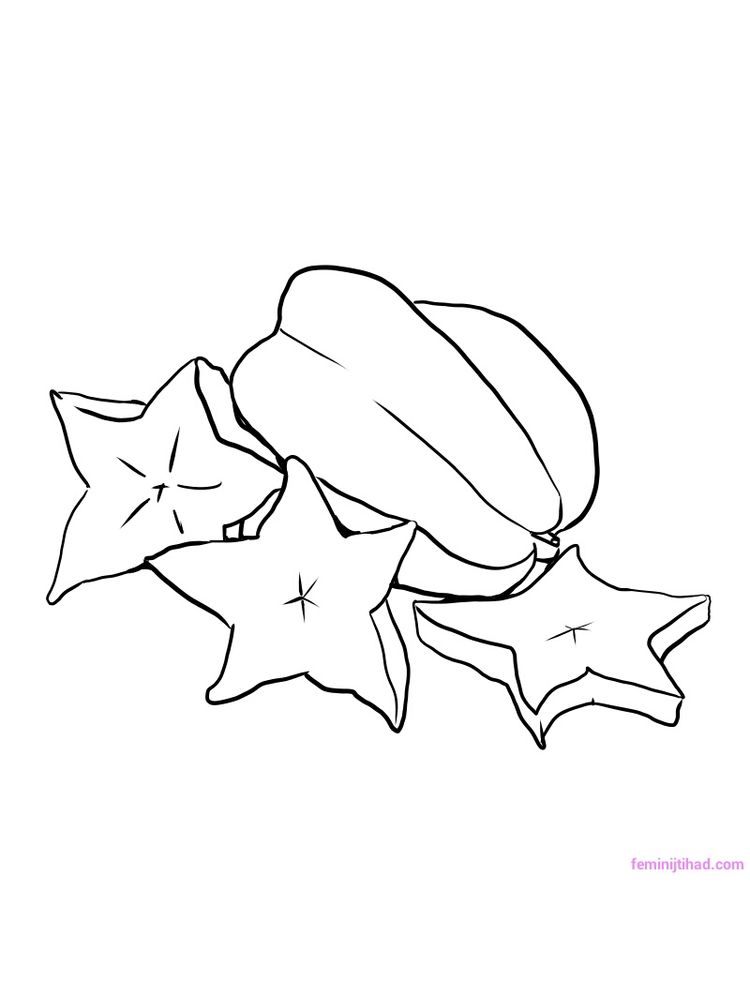 printable star fruit coloring page