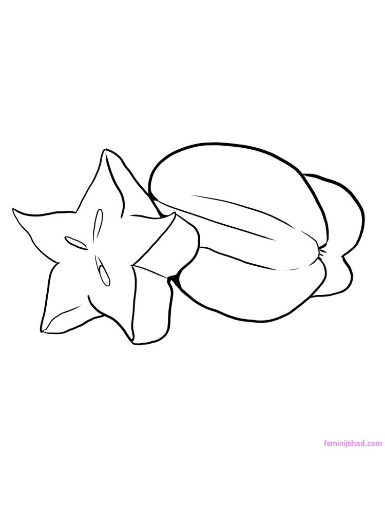 printable star fruit coloring pages