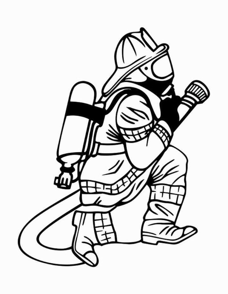 Fireman Coloring Book Pages