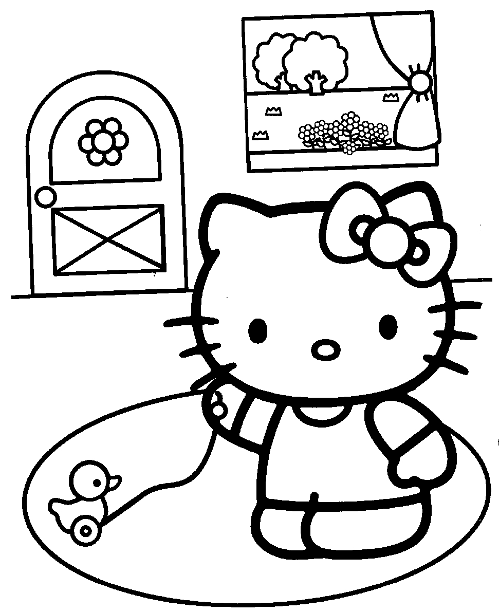 hello kitty cartoon coloring pages Beautiful Hello Kitty Coloring Pages