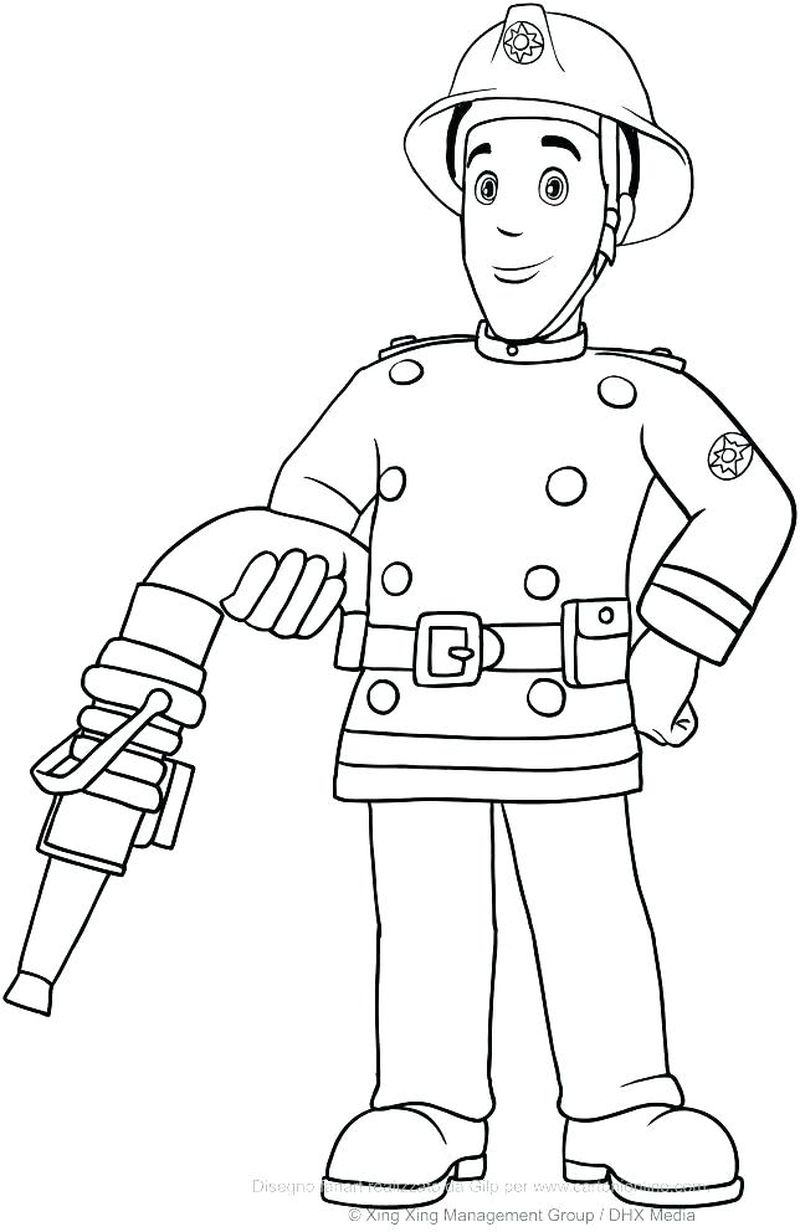 Thank You Fireman Coloring Page