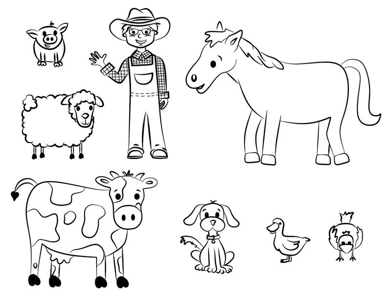 farm coloring pages easy