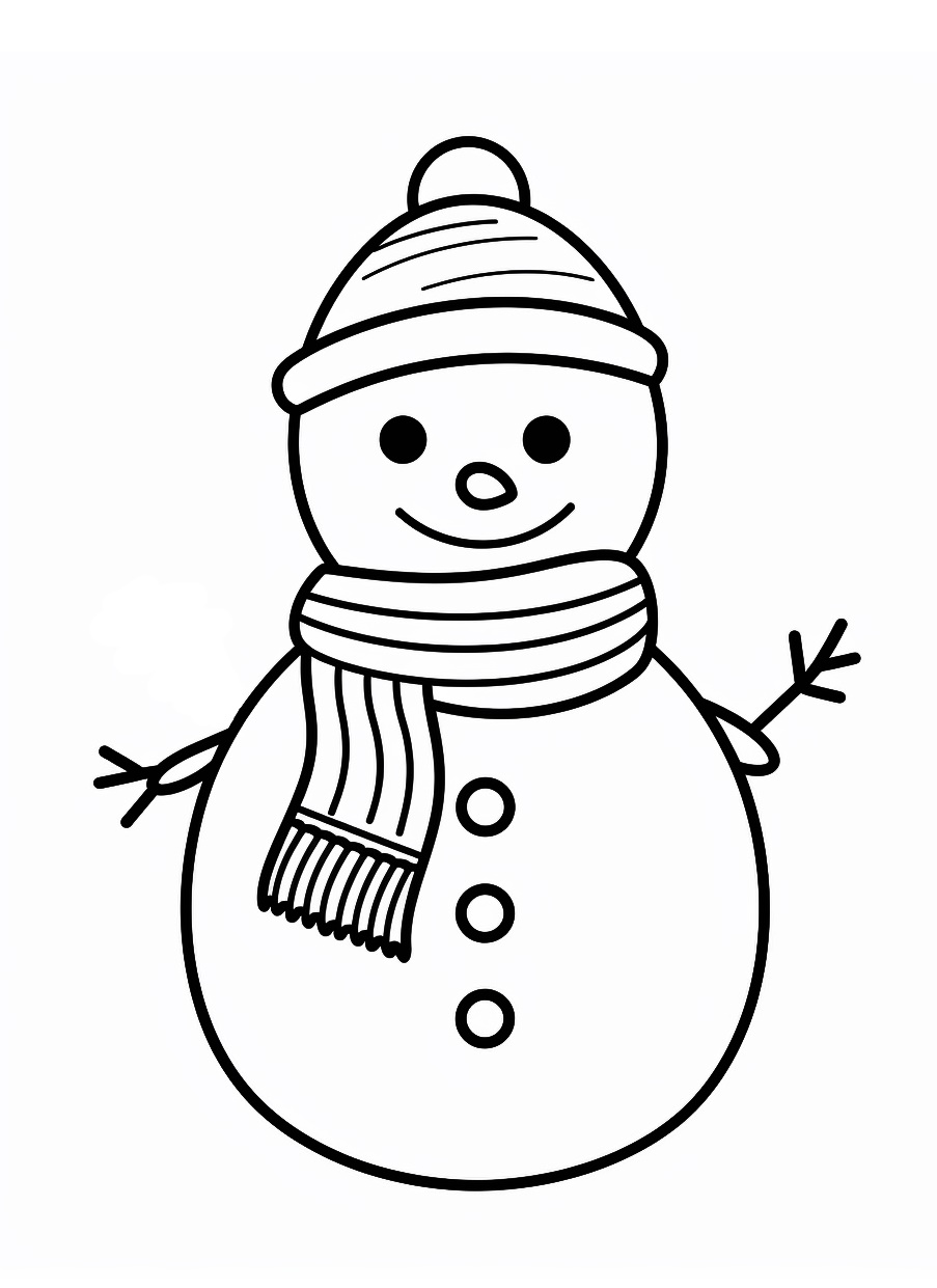 Adorable Snowman Coloring Pages