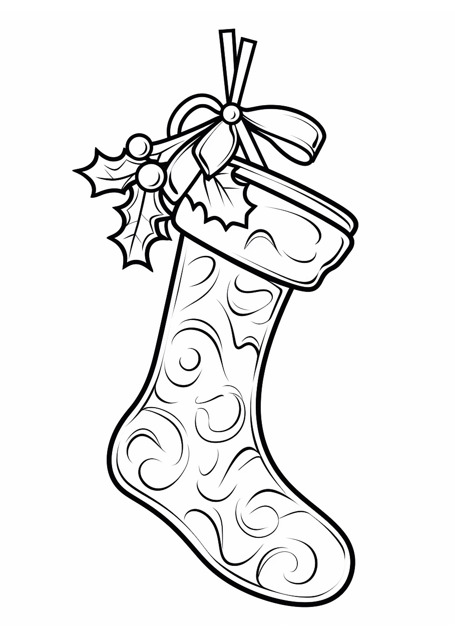 Classic Christmas Stocking Coloring Pages