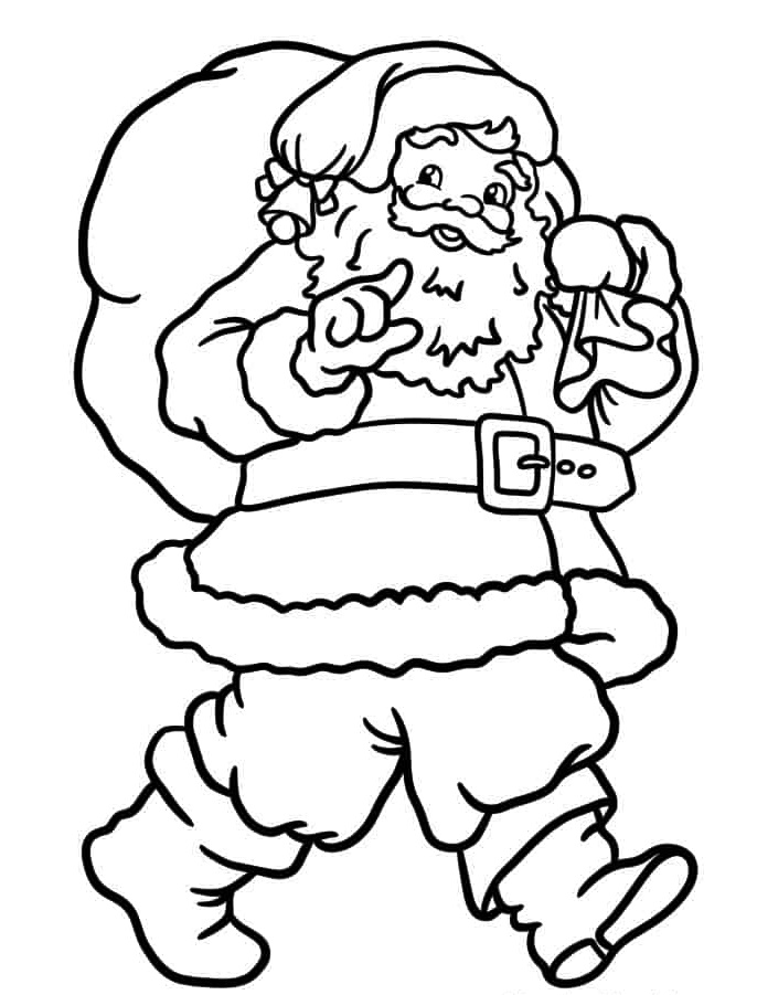 Coloring Page Fashioned Santa