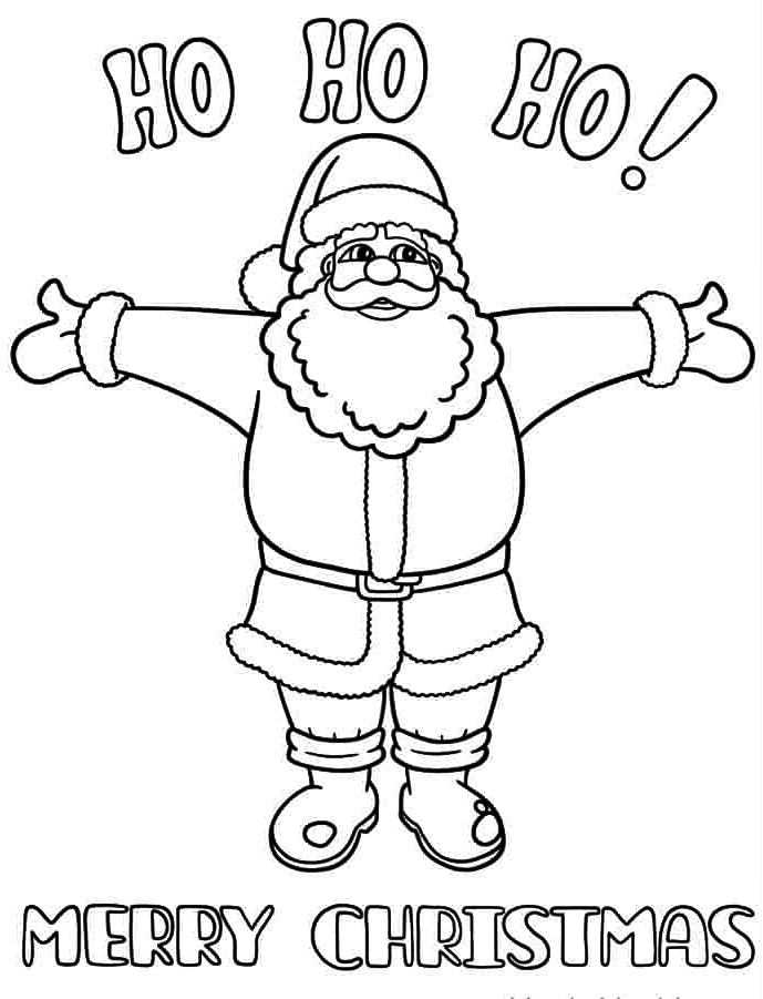 Coloring Page Santa With Black Boots