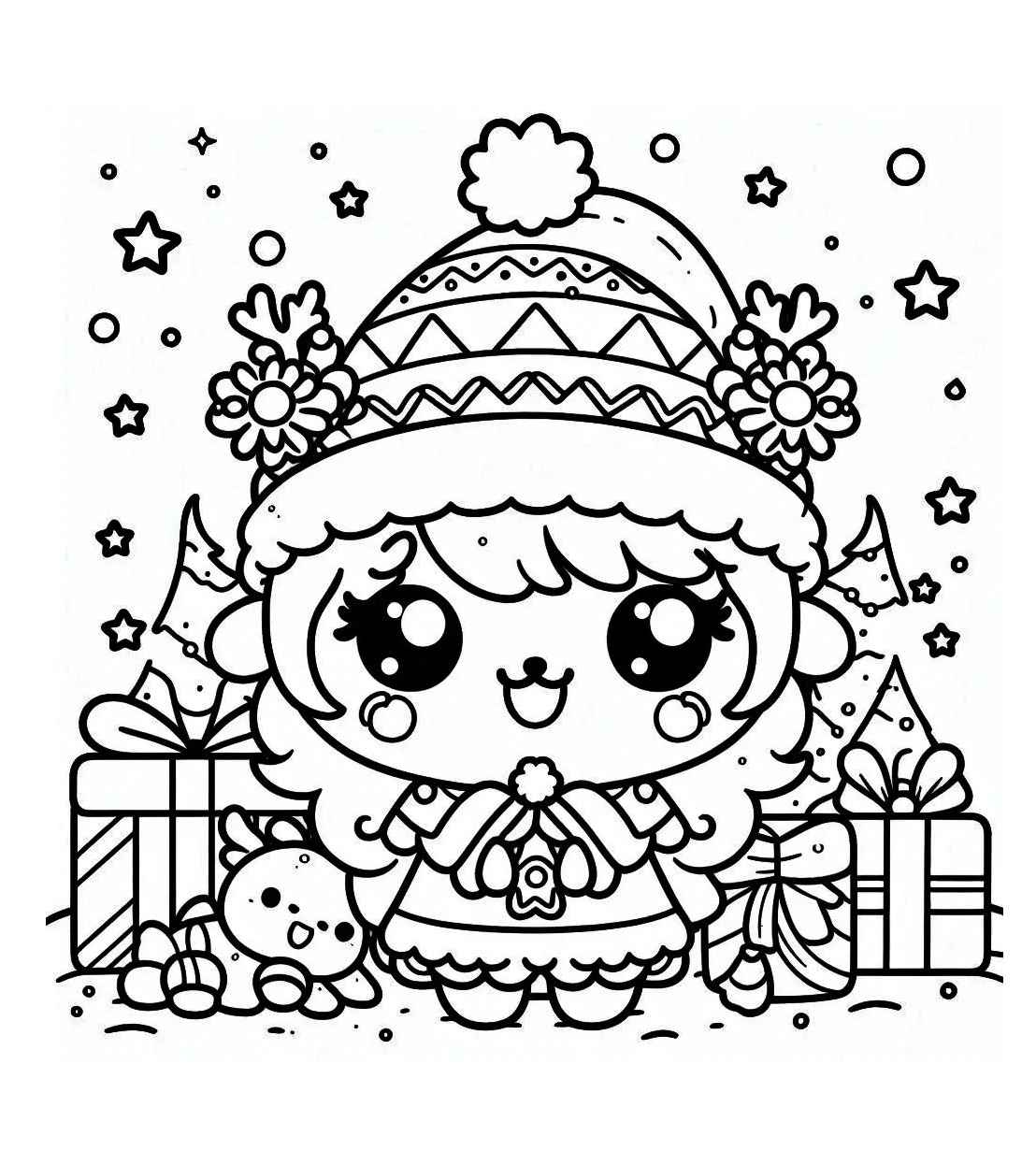 Cute Kawaii Coloring Page