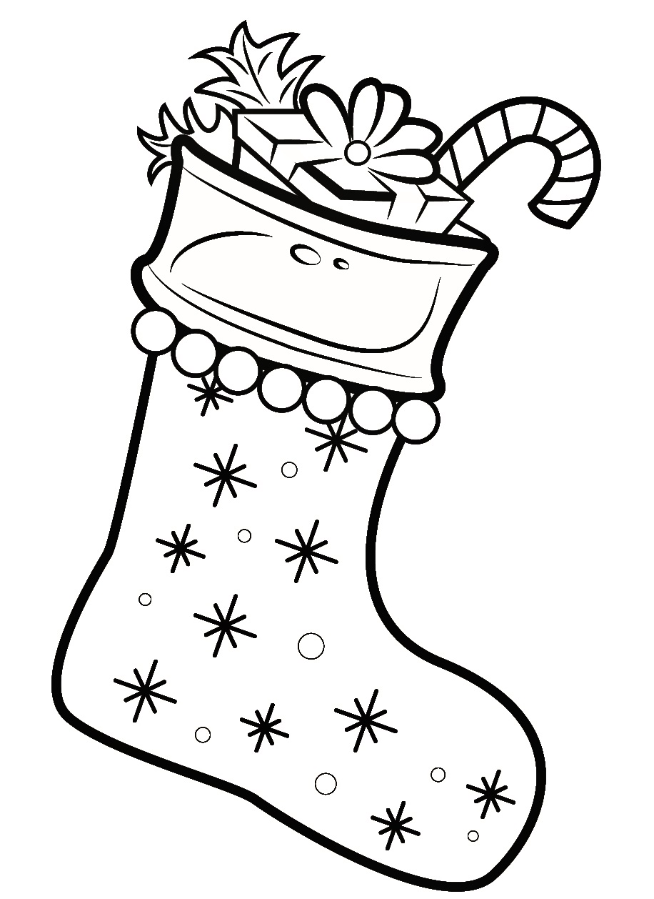 Decorated Christmas Stocking Coloring