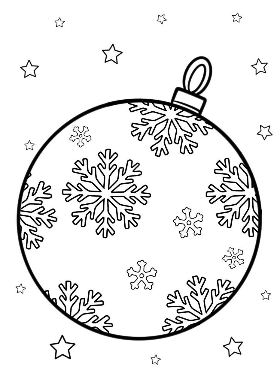 Download Christmas Ornament with Snowflakes Coloring