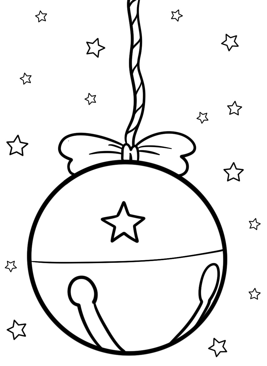 Download Round Christmas Ornament with Holiday Bells