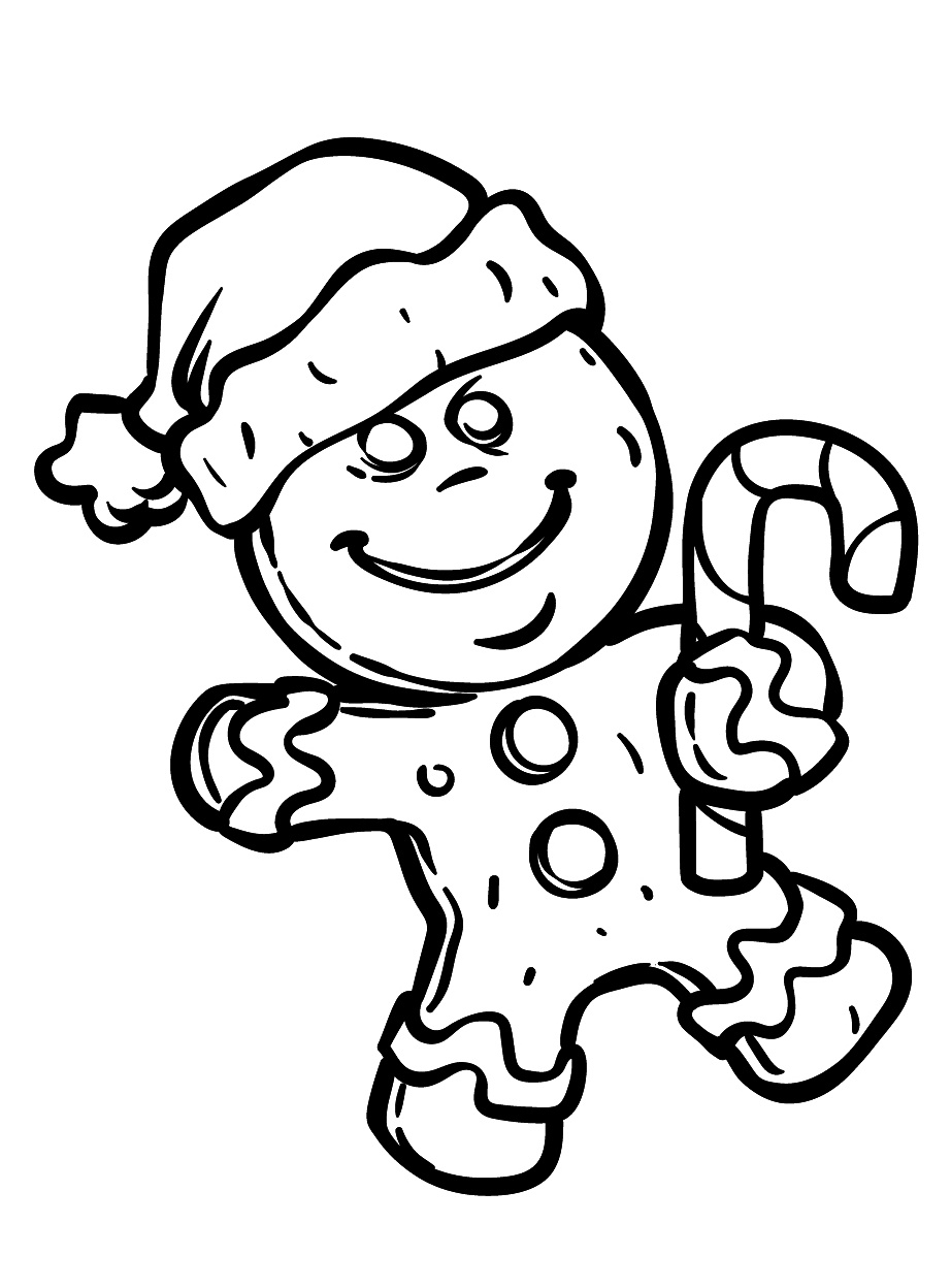 Easy Gingerbread Man Coloring