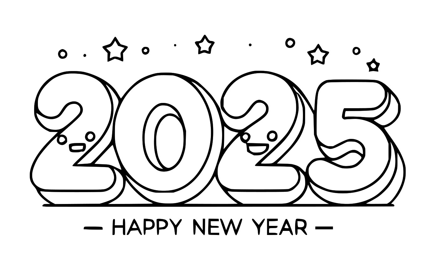 Happy New Year Coloring Page