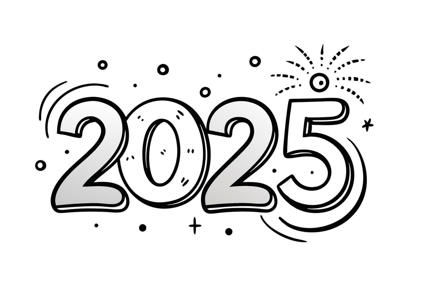 Happy New Year Coloring Pages 2025 Free