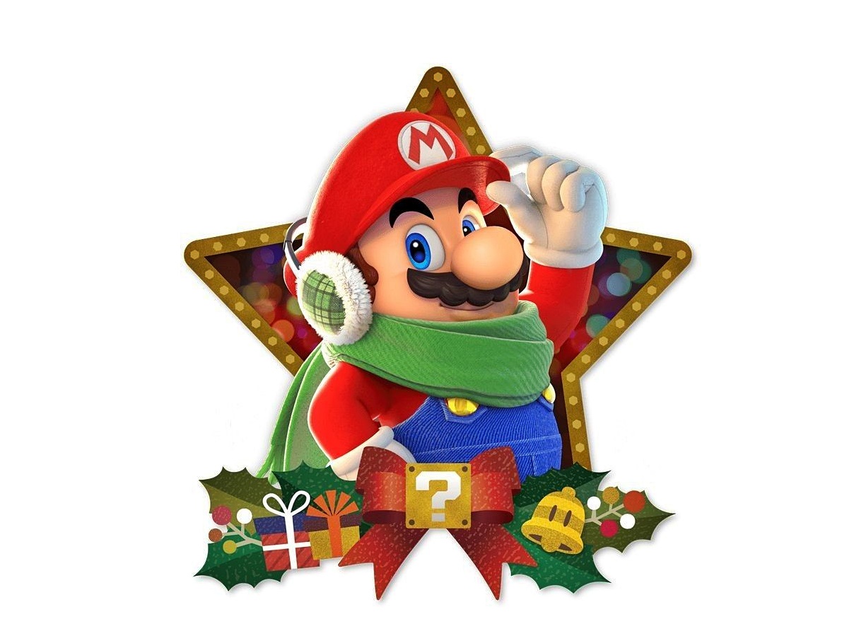 Mario Christmas Coloring Page