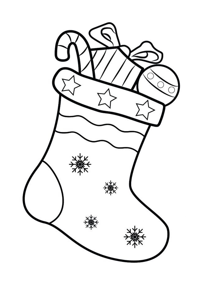 Original Christmas Stocking Full of Gifts Coloring Pages