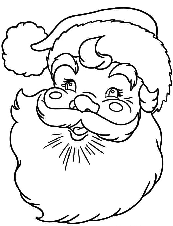 Santa Face Coloring Page