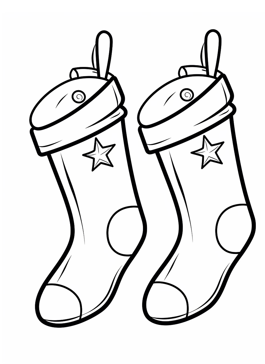 Two Stockings Christmas Coloring Page