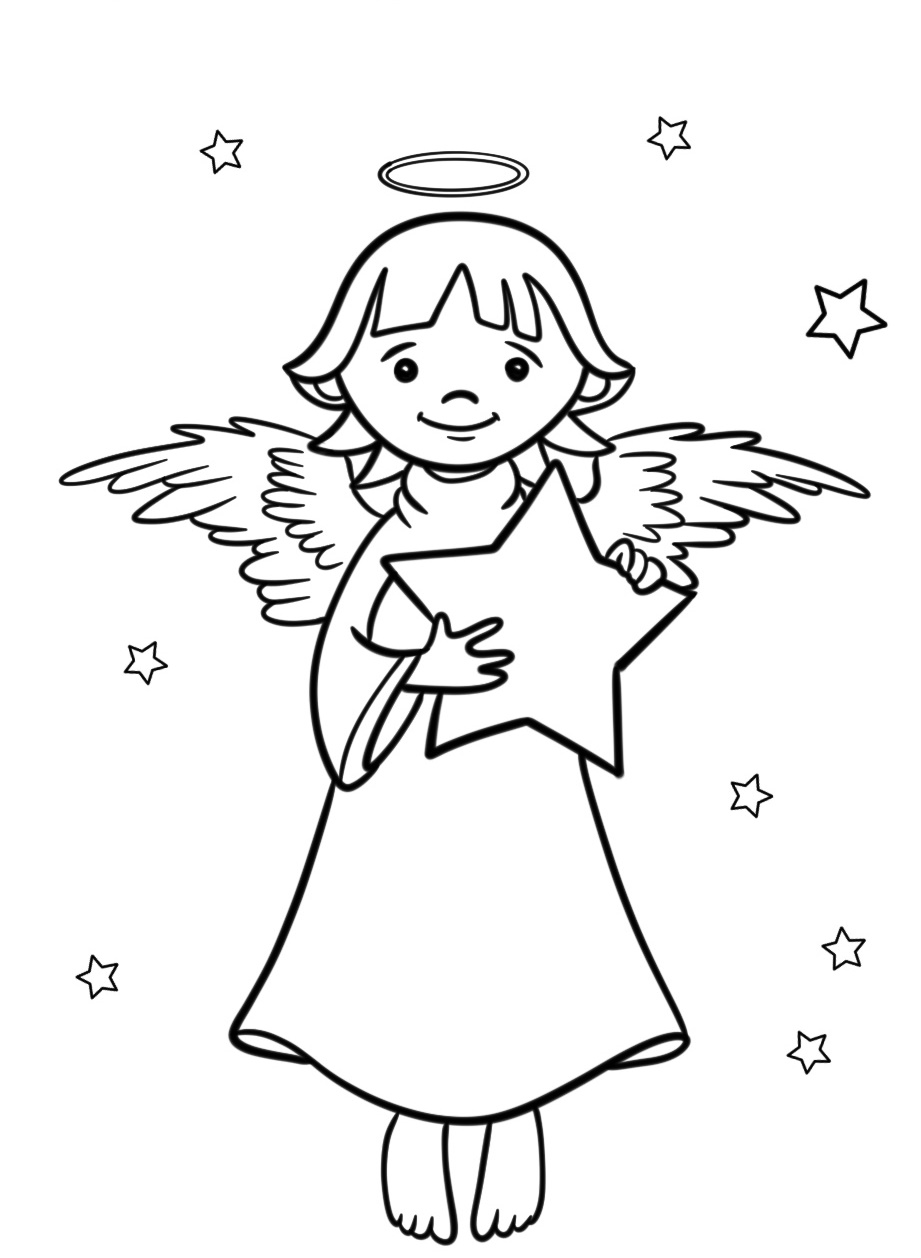 christmas angel coloring page download