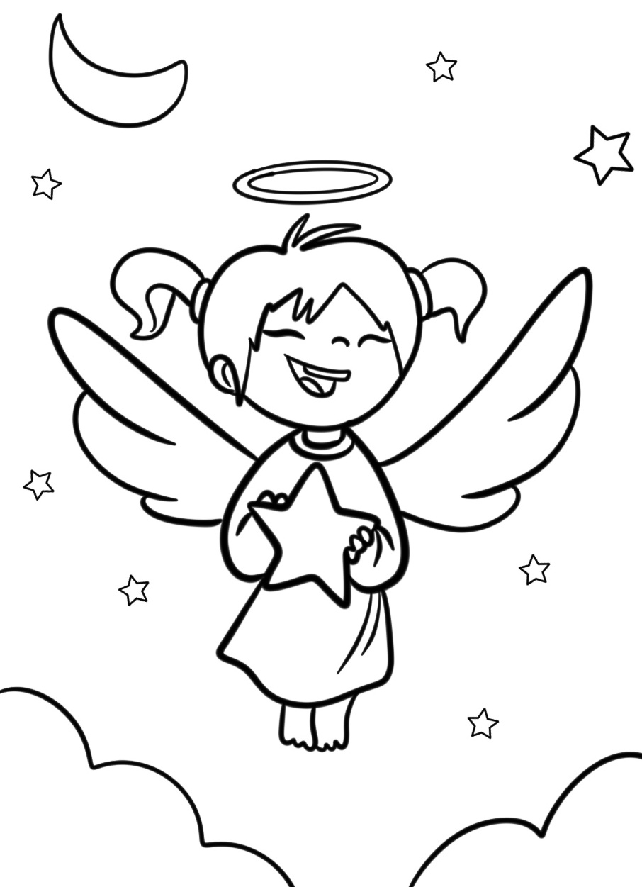 christmas angel coloring page free download