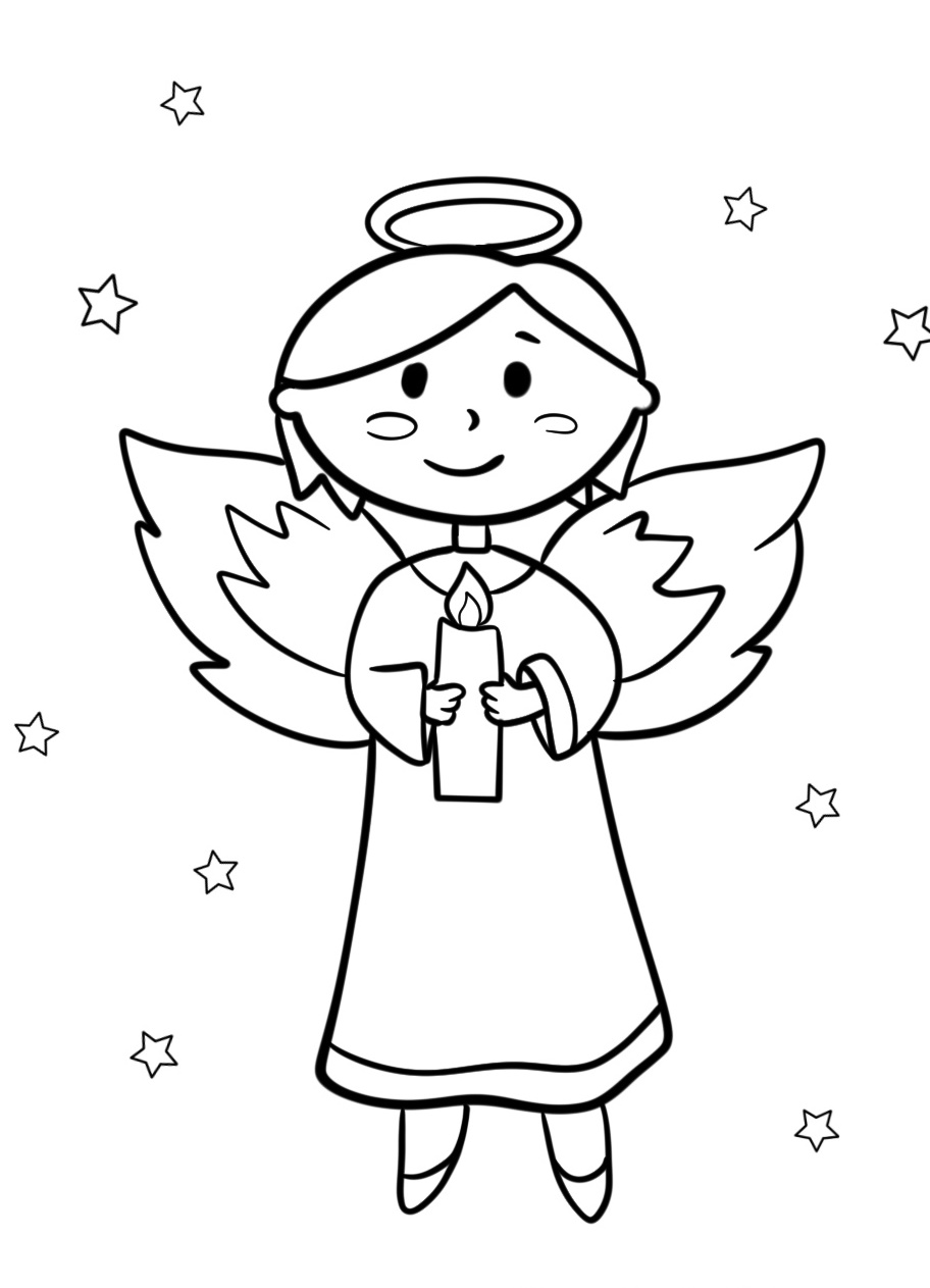 christmas angel coloring page print