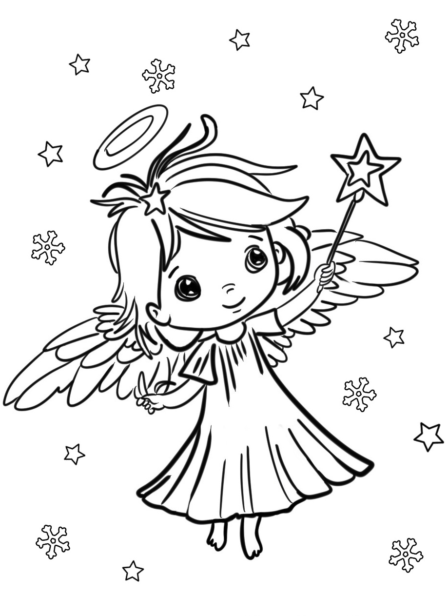 christmas angel coloring pages for kids