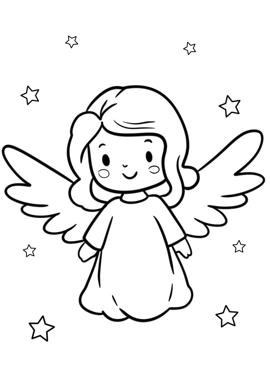 download christmas angel coloring page