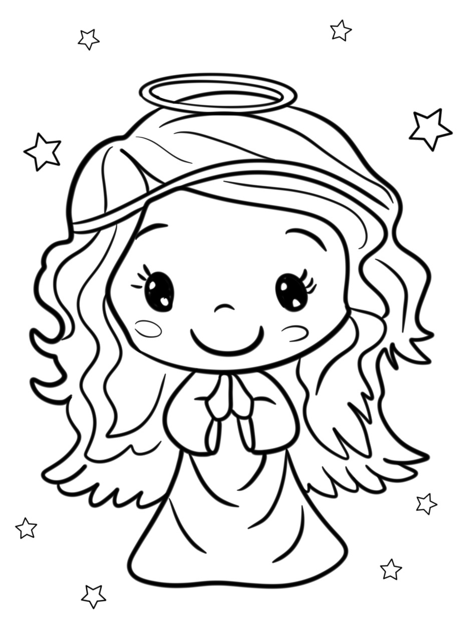 download christmas angel coloring pages