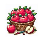 Image of Apple Basket Coloring