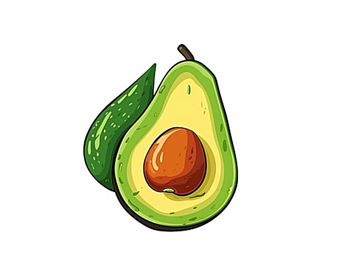 avocado coloring page image