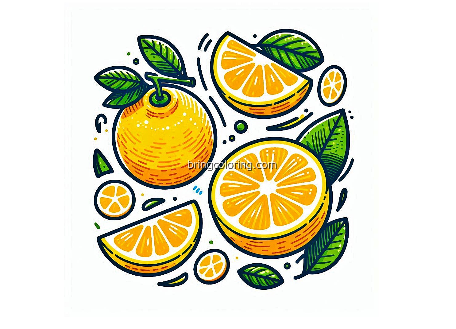 Fresh and Fragrant Fruit, Yuzu Coloring Pages 4 image is Yuzu Fruit Coloring