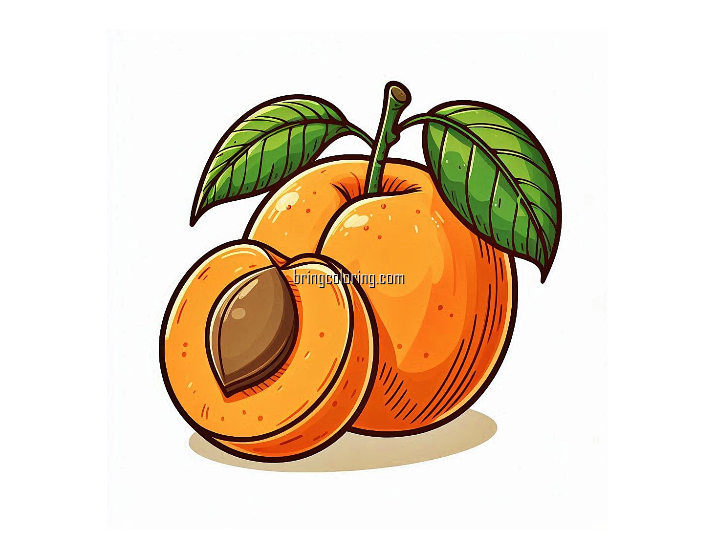 Delicious Fruit Rich in Nutrition Apricot Coloring Pages 4 image is apricot fruit coloring