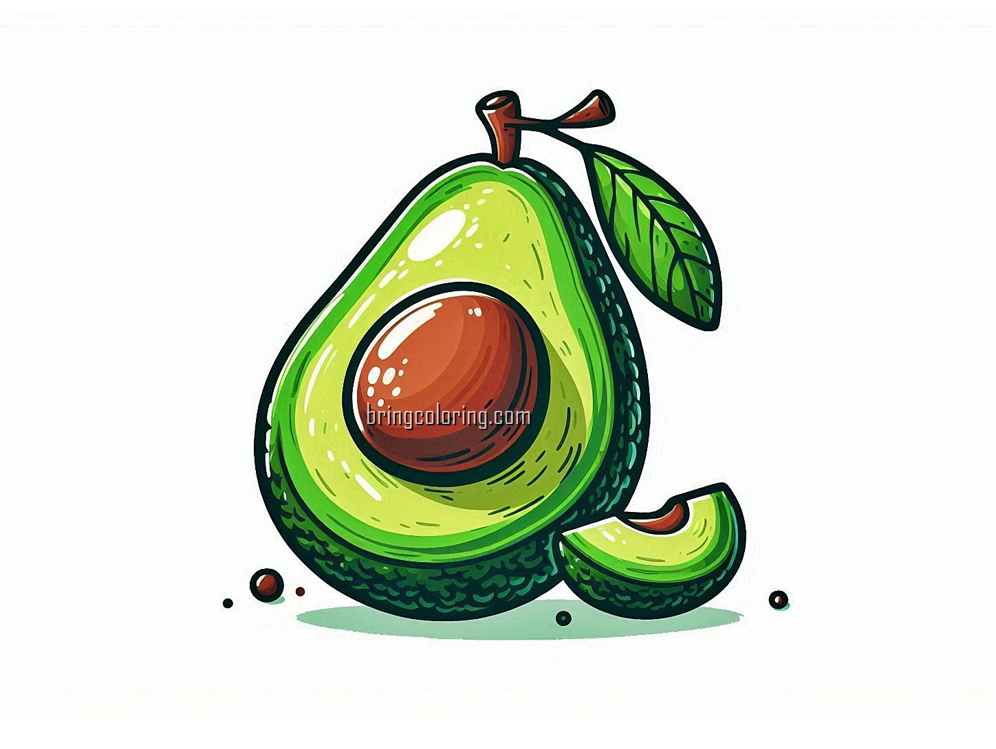 Delicious Avocado Coloring Pages 4 image is avocado coloring