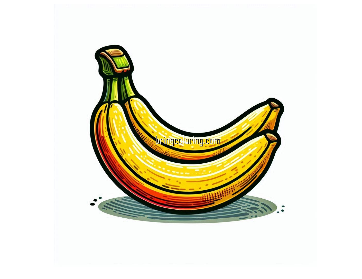 Beloved Fruit Banana Coloring Page 4 image is banana coloring