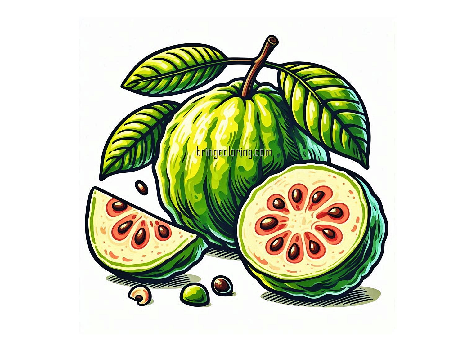 Sweet Tropical Fruit Guava Coloring Pages 4 image is guava fruit coloring