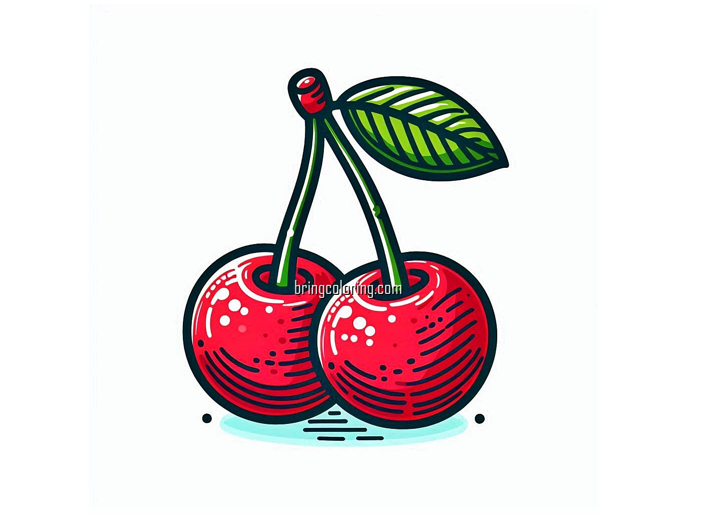 Charming Fruit Cherry Coloring Pages for Kids 4 image of cherry fruit coloring
