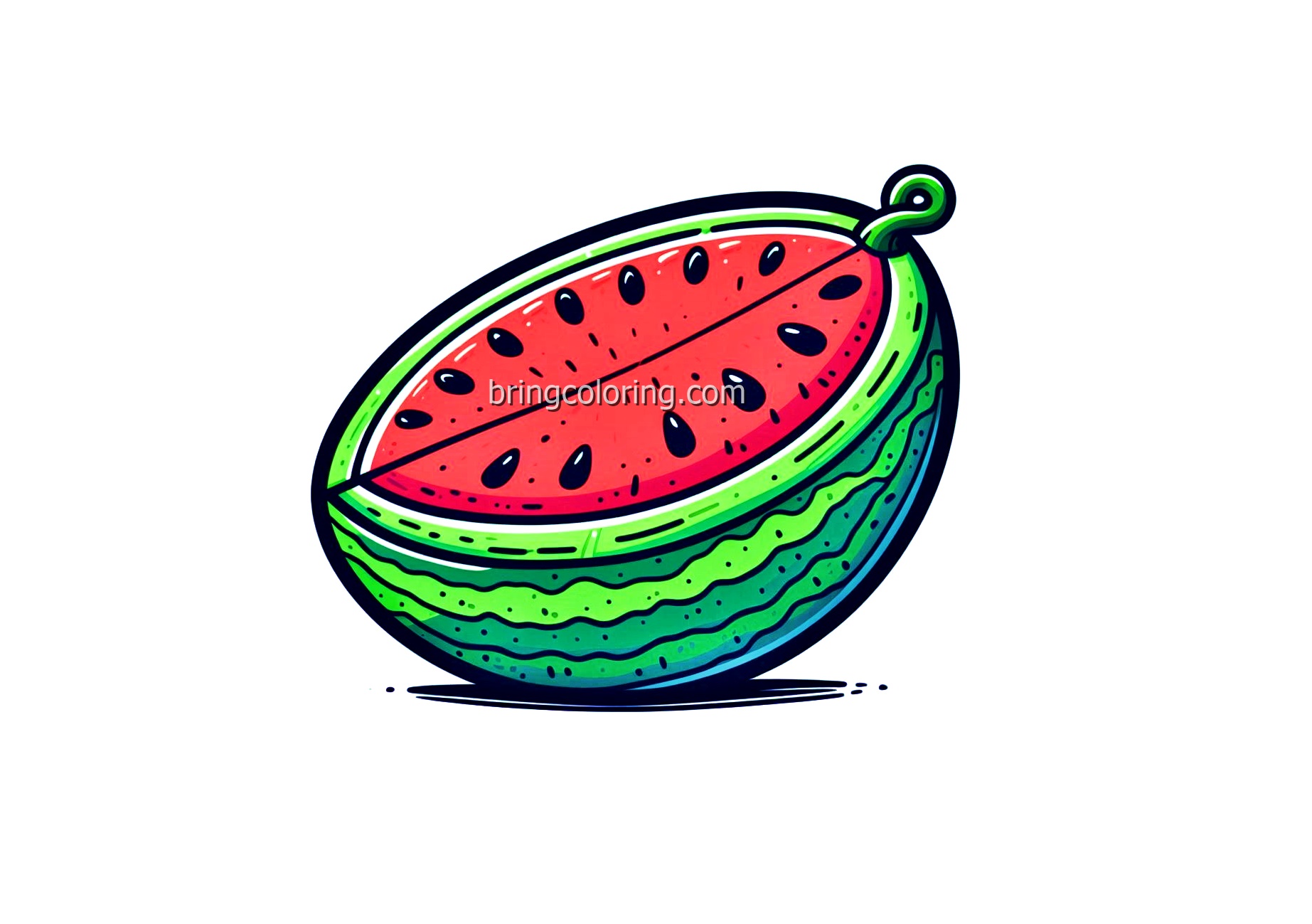 image of watermelon coloring