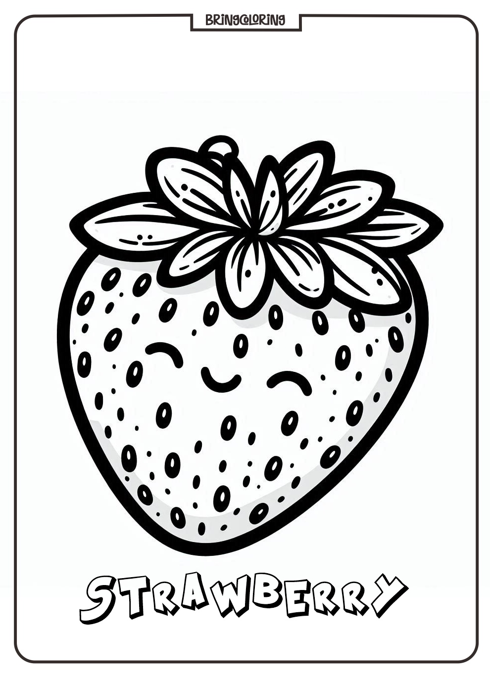 strawberry coloring online page for kids bringcoloring.com