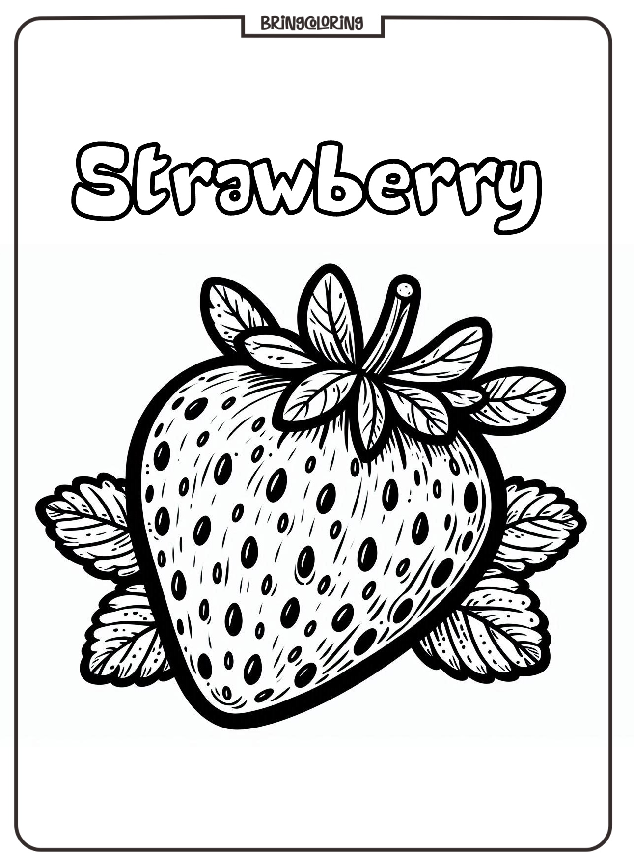 strawberry fruit coloring online page for kids bringcoloring.com