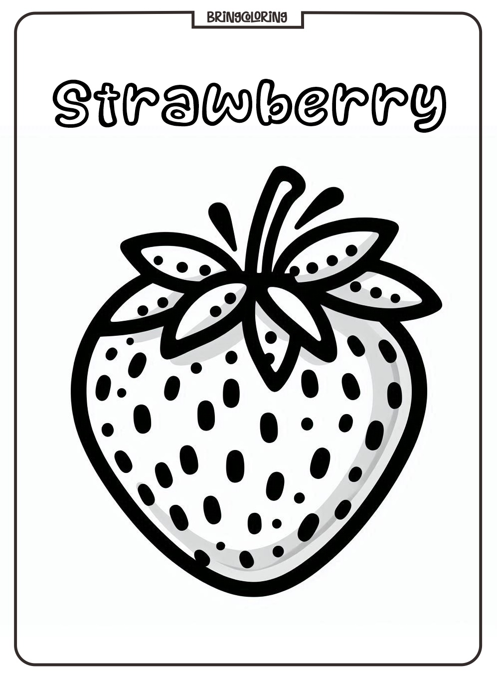 strawberry fruit coloring online pages for kids bringcoloring.com