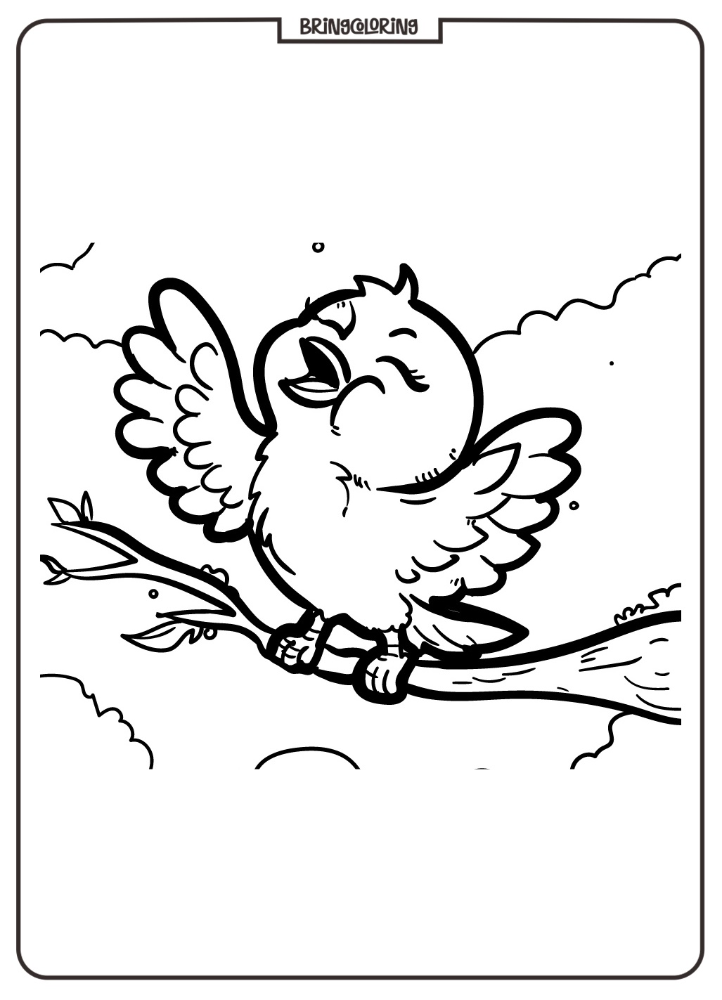 Adorable Little Bird Coloring Pages for Kids 2 Baby Bird Coloring page download