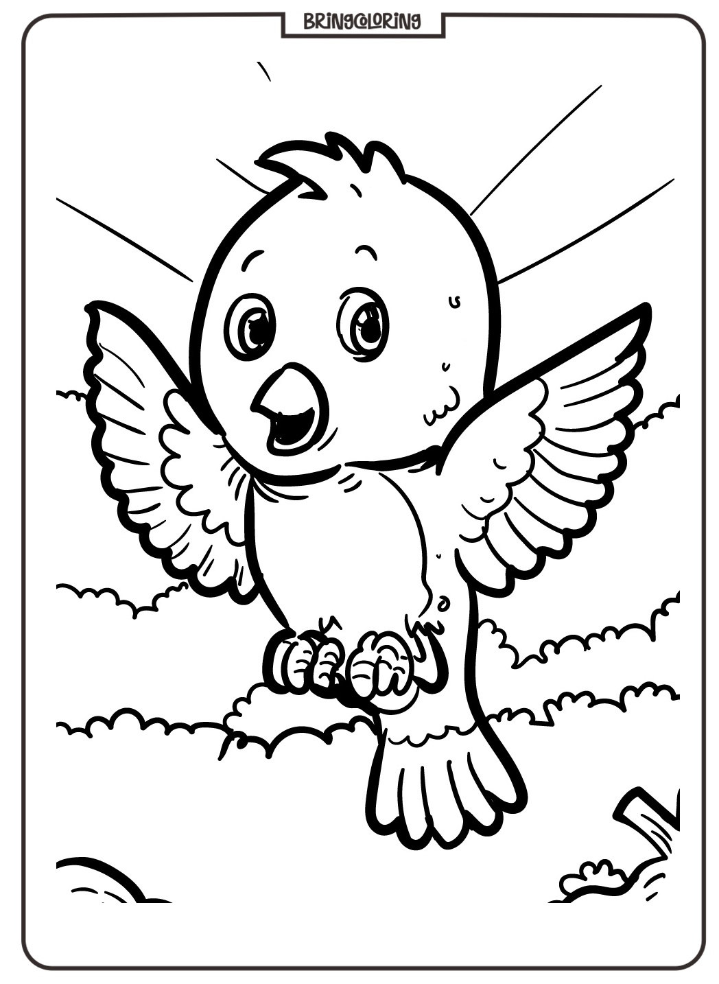 Adorable Little Bird Coloring Pages for Kids 3 Baby Bird Coloring pages download